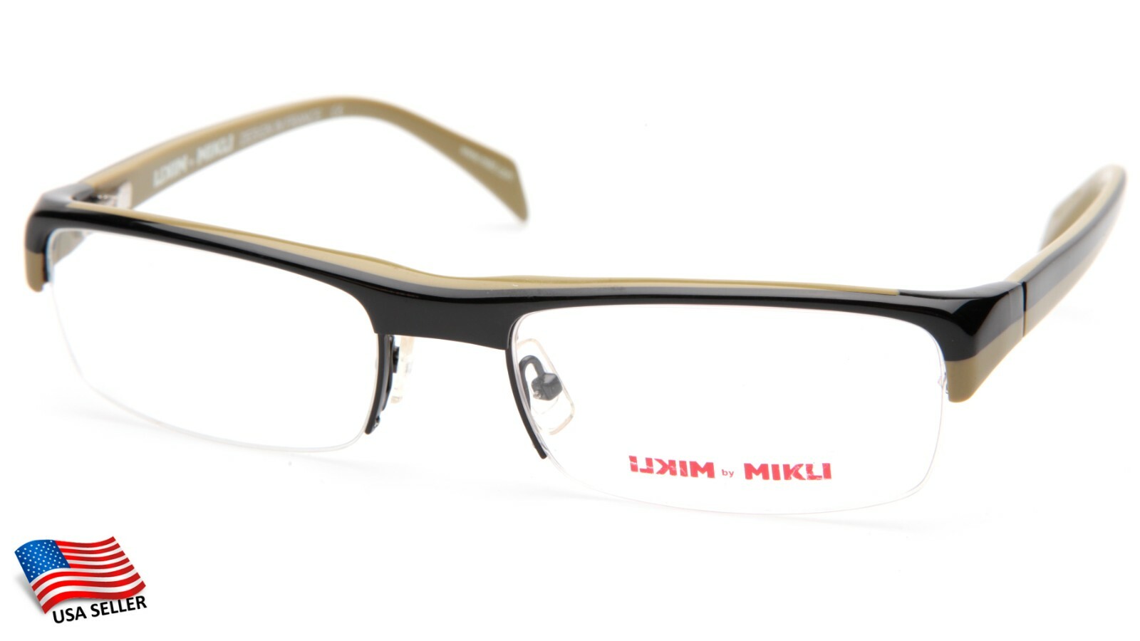 NEW Alain Mikli ML 1003 0001 BLACK/OLIVE EYEGLASSES FRAME 56-19-133mm B30mm