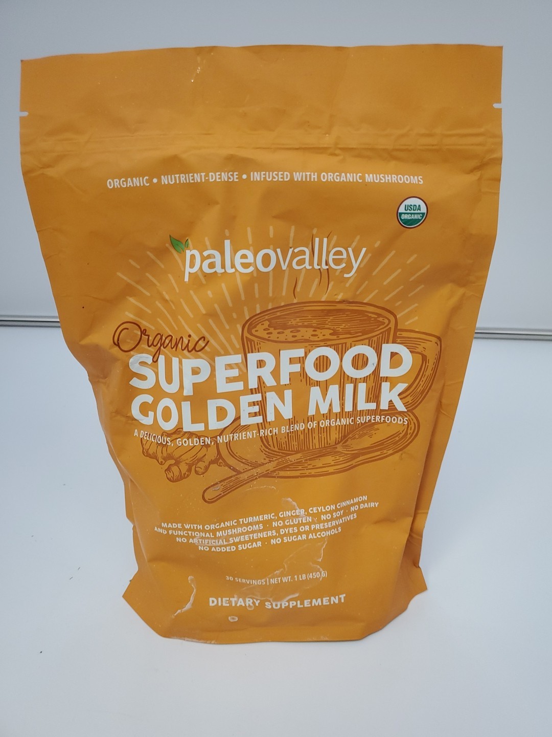 Paleovalley Superfood Golden Milk Organic 1 Lb 450G Expires DEC 2026 30 Servings