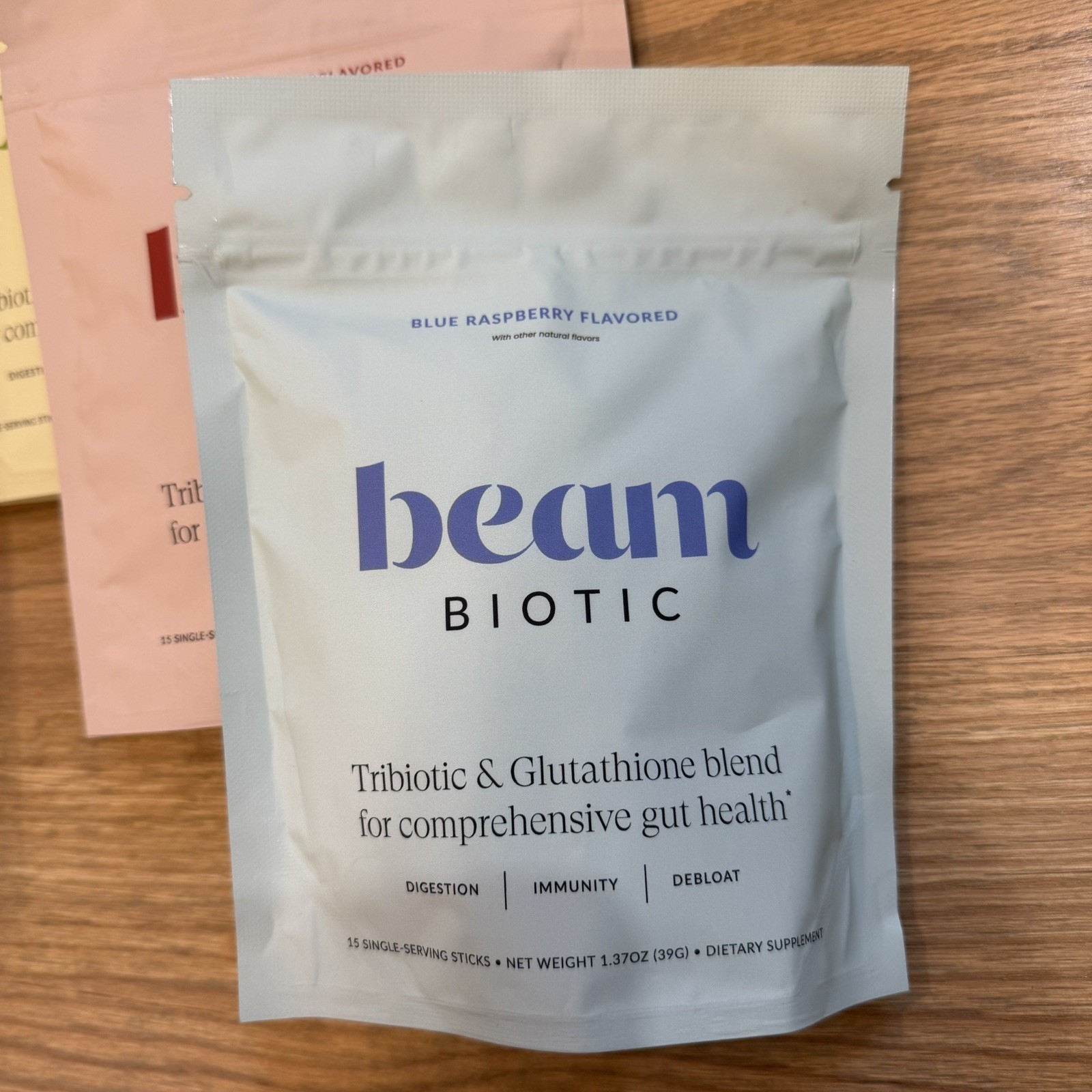 Beam Biotic Variety Pack Tribiotic + Glutathione Powder 45 Sticks + Whisk