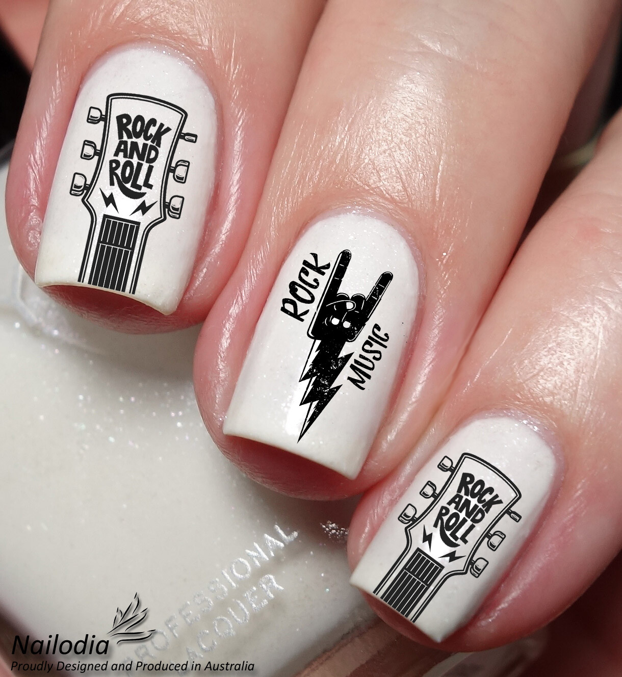 Rock and Roll Nail Art Decal Sticker Water Transfer Slider – Music Theme