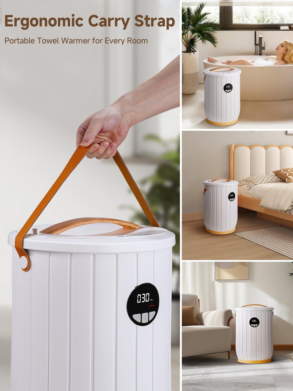 AAOBOSI Large Towel Warmers for Bathroom with Digital Display,20L 4 Timer
