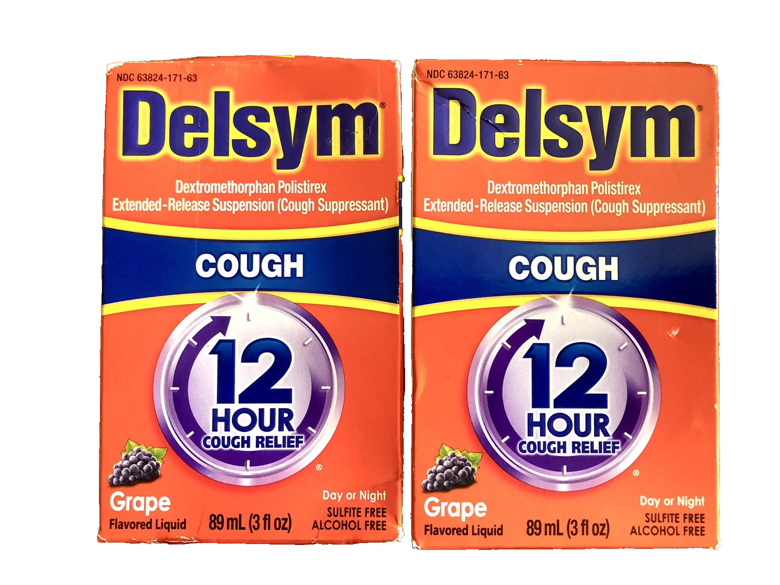 Delsym 12 Hour Cough Relief GRAPE Liquid EXP 2/2028 2 Pack (89 mL / 3 oz each)