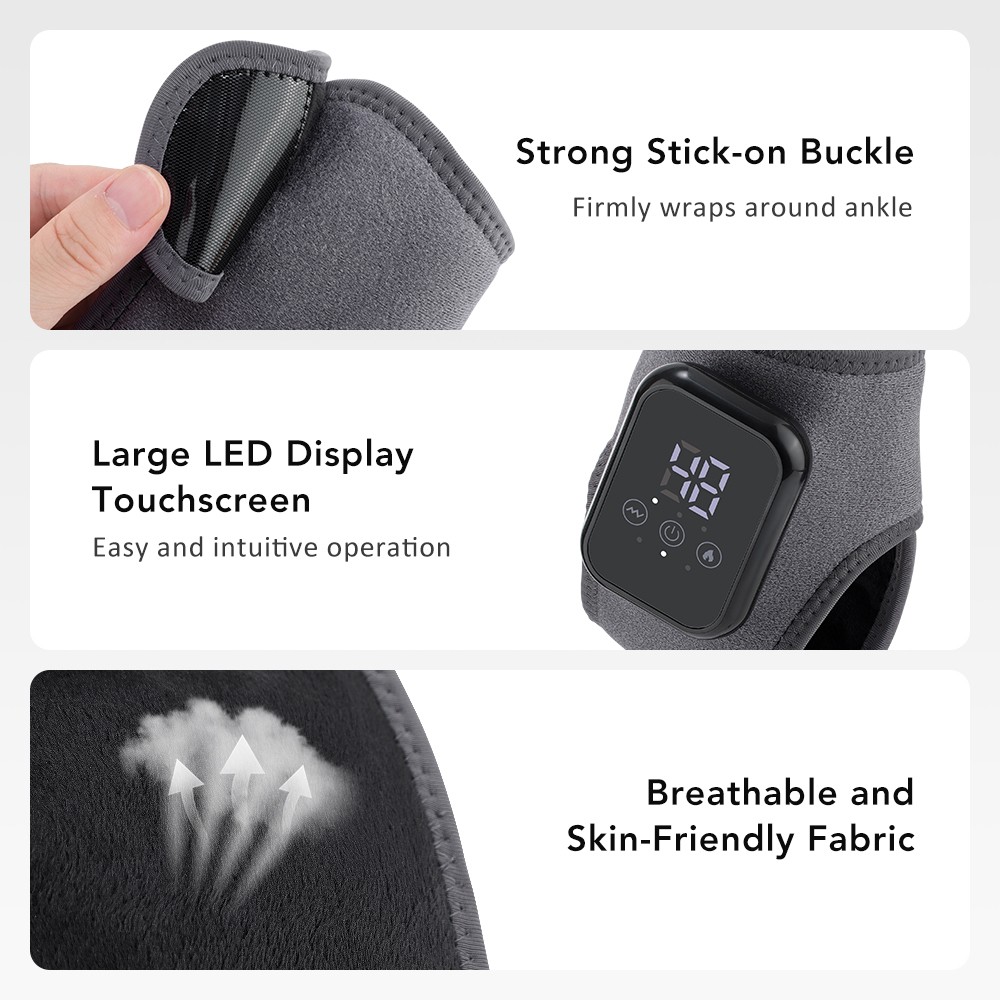 Cordless Foot and Ankle Massager Brace for Pain Relief Heating Vibration Therapy