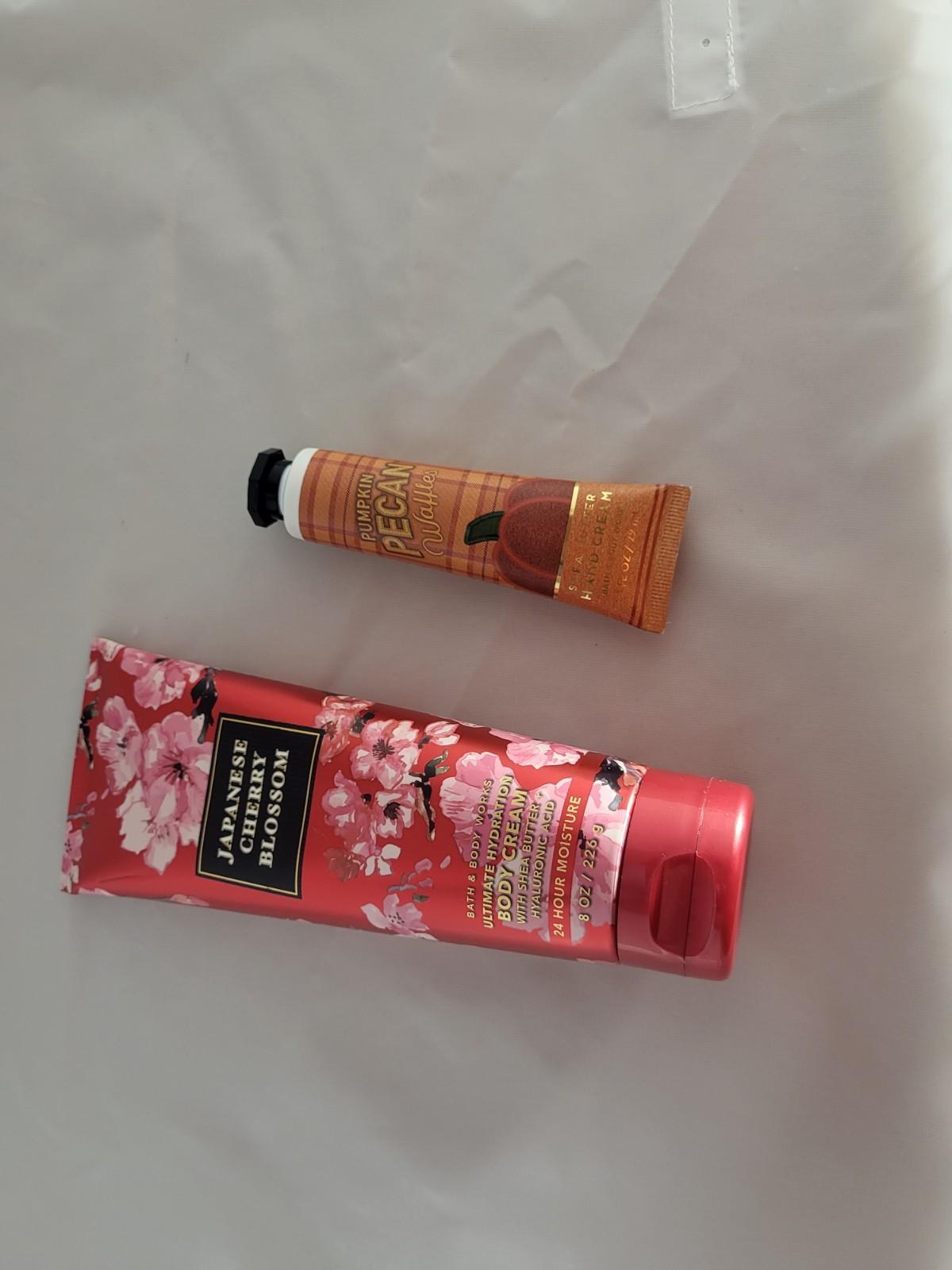 Bath & Body works JAPANESE CHERRY BLOSSOM Lotion 8 oz And Pumpkin Pecan Waffle