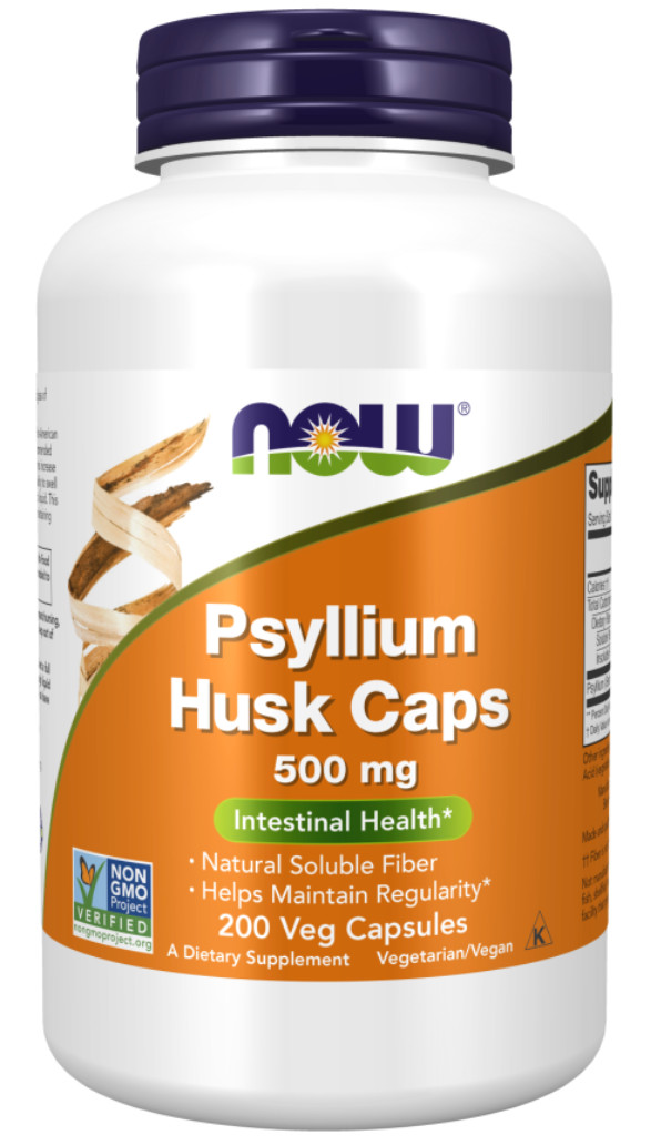 NOW Foods Psyllium Husk 500 mg 200 Caps