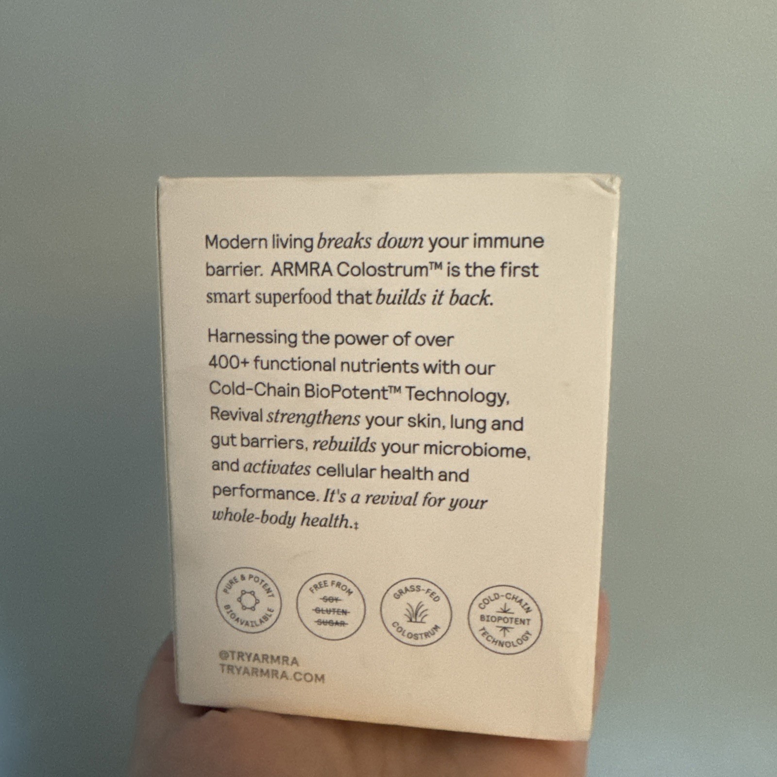 ARMRA Colostrum Immune Revival – Immune Barrier Superfood – Blood Orange – 6.3oz