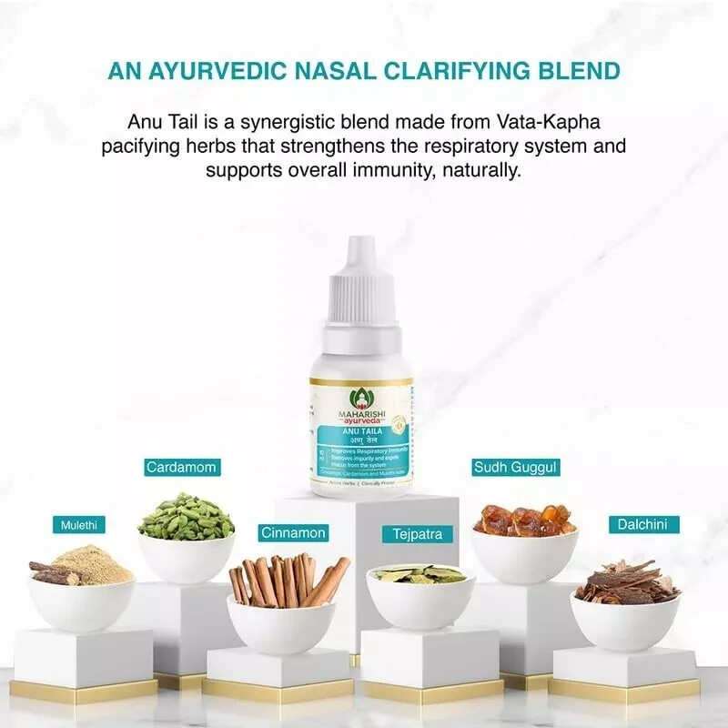 Maharishi Ayurveda Anu Taila 10 ml (Pack of 3) – Nasal Congestion Relief Oil