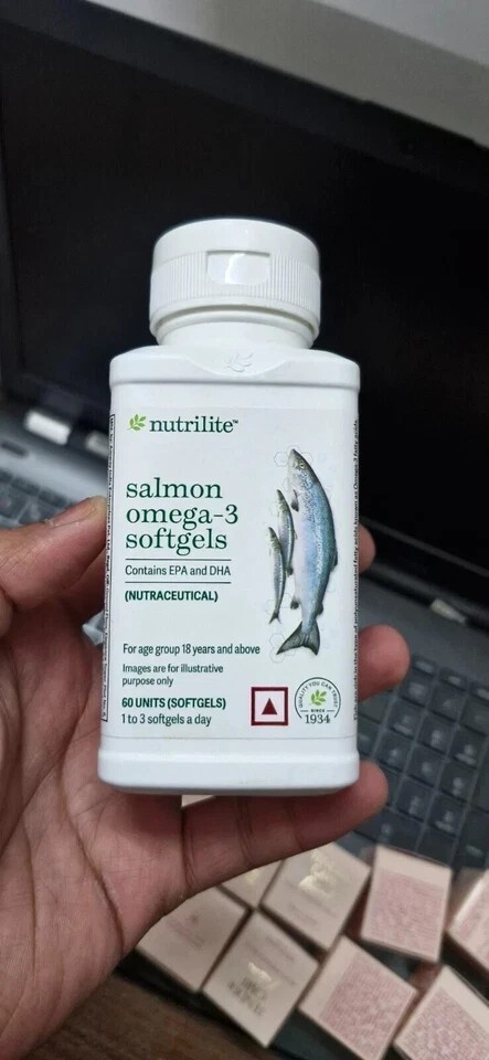 Amway Nutrilite Salmon Omega-3 (60 Softgels) For Brain Heart Joints Health