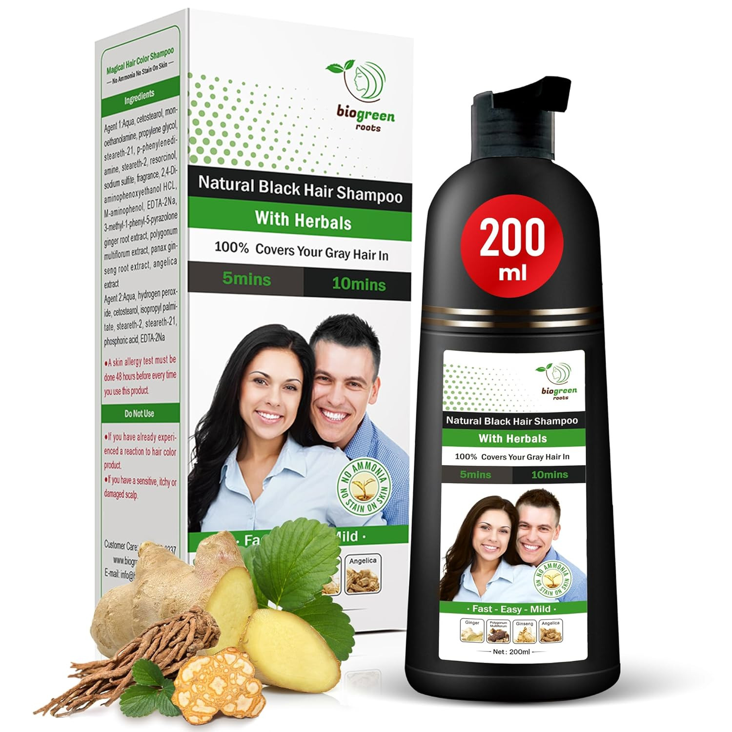 Ammonia-Free & Paraben Free Herbal Hair Shampoo – Hair Dye Shampoo for Women & M