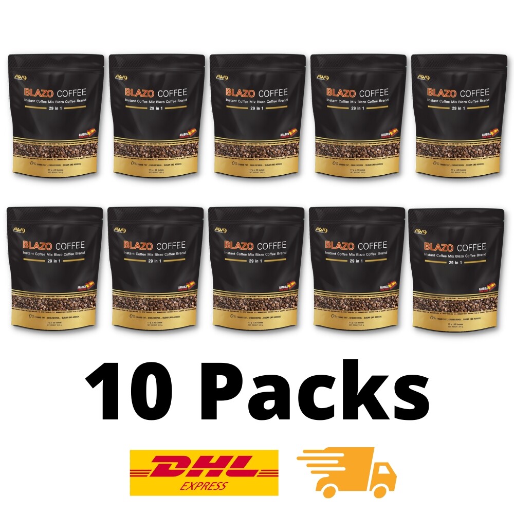 10x Blazo Coffee Instant Coffee Mix 29 IN 1 Herbs Vitamin B6 Slimming Healthy