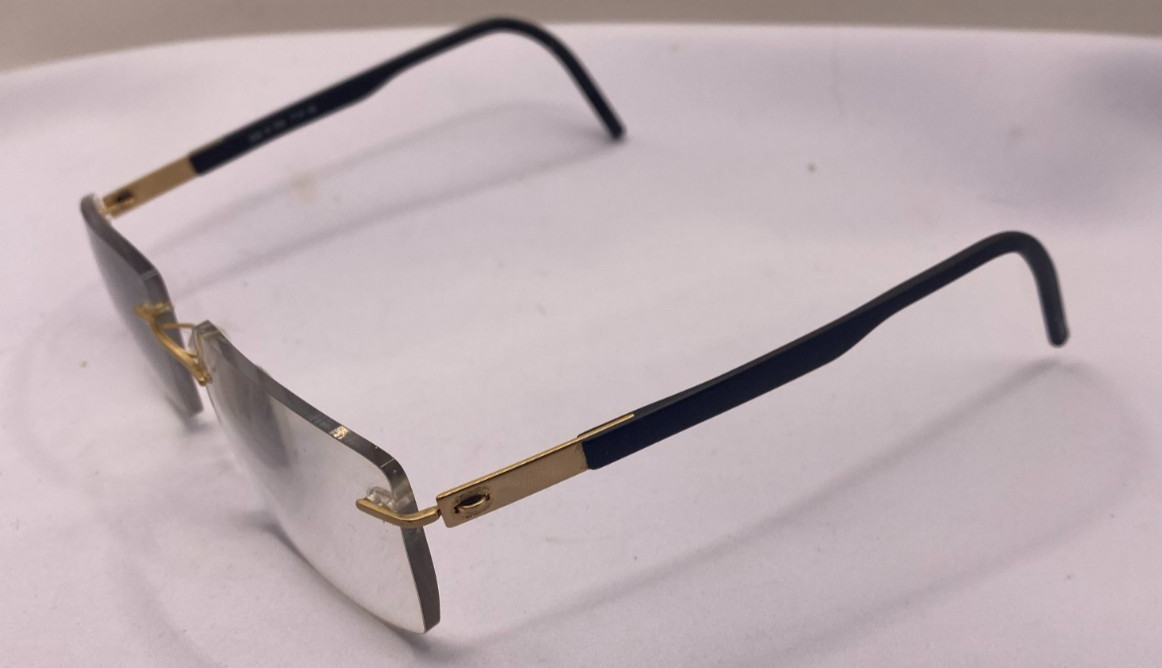 SILHOUETTE TITANIUM FRAMES ONLY EYEGLASSES 5535 70 7520 BLACK / GOLD 47-19-145