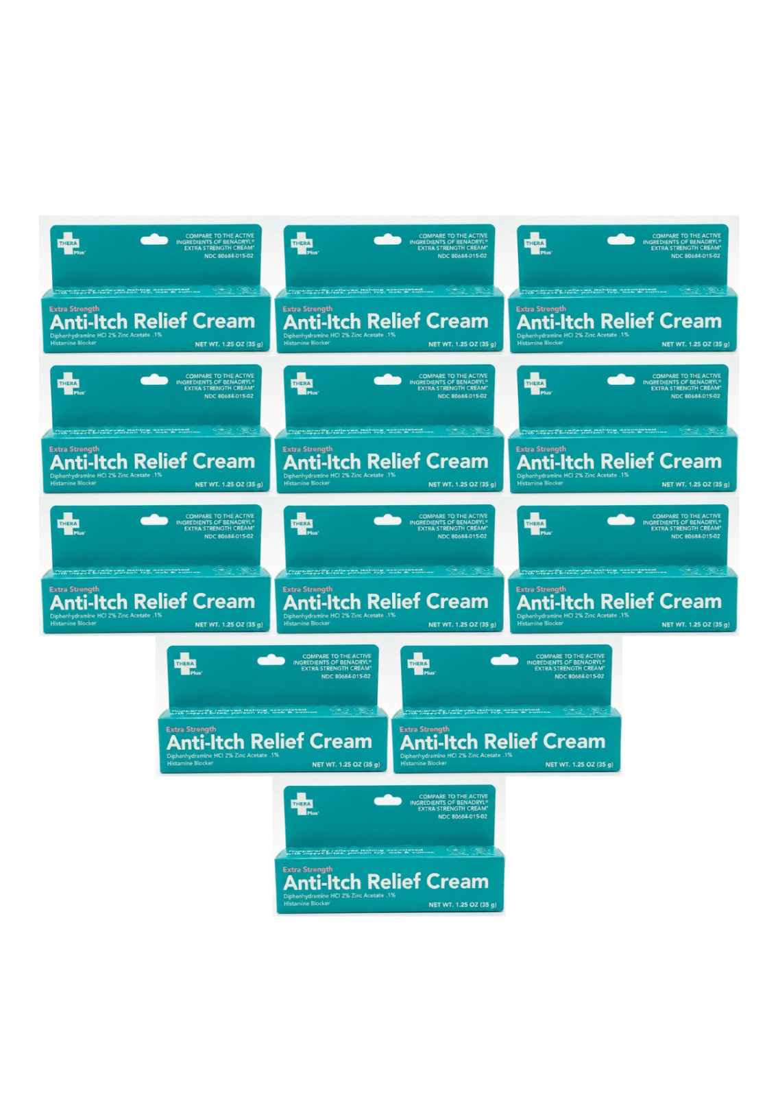 12 Pack Thera Plus Extra Strength Anti-Itch Relief Cream 1.25 oz