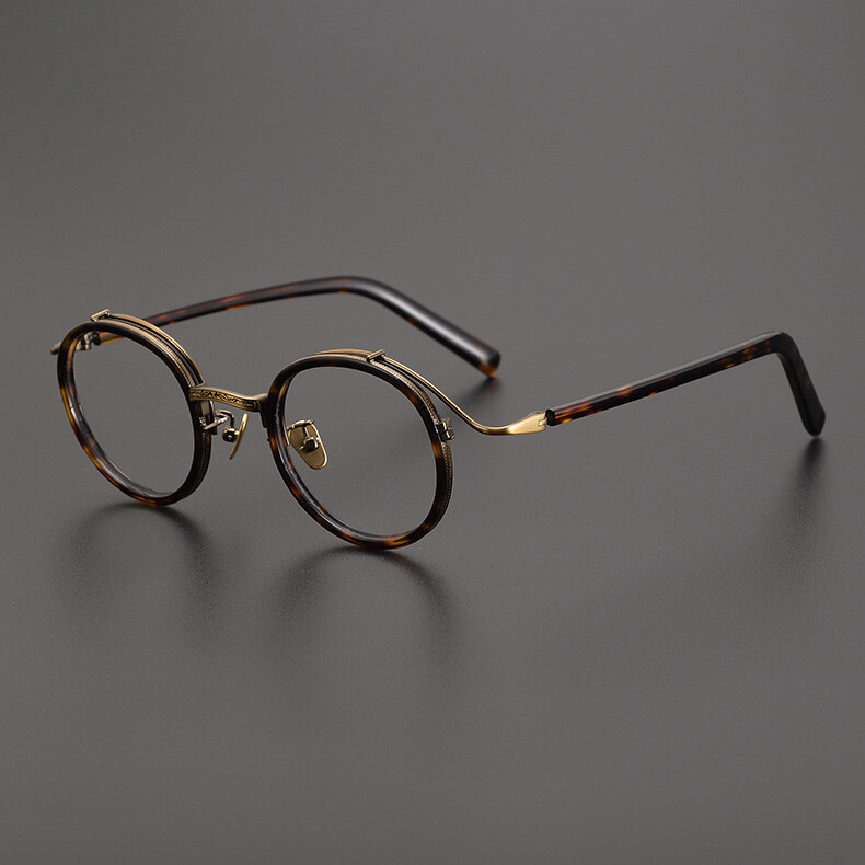 Japanese Round Eyeglass Frames Retro Hand Made Glasses Acetate+titanium