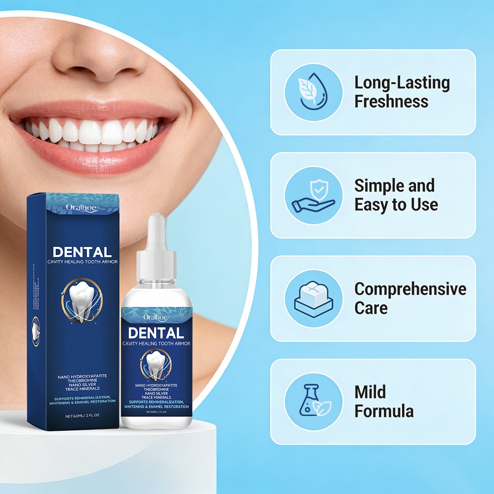 Dental Cavity Healing Tooth Armor Liquid,60ml Hydroxyapatite Tooth Repair Serum