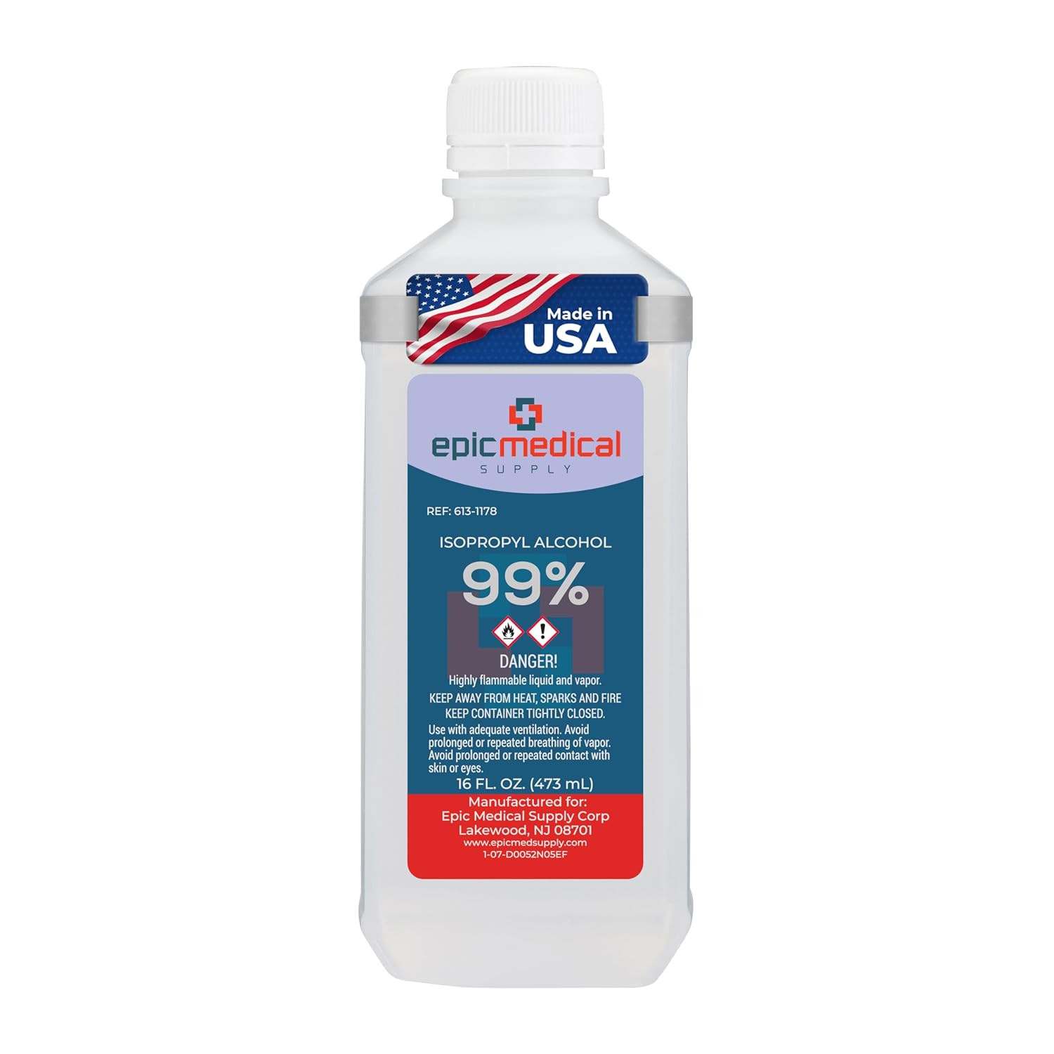99% Isopropyl Alcohol 99 Percent, Rubbing Alcohol 99 Percent 16 Oz. Bottle, Gene