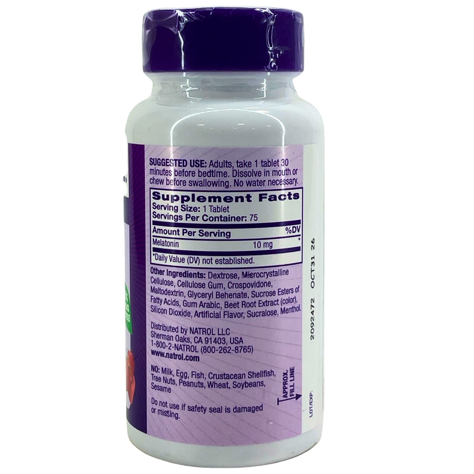 Natrol Melatonin 10mg Fast Dissolve Sleep Aid Strawberry Flavor 75ct 3 Pack New
