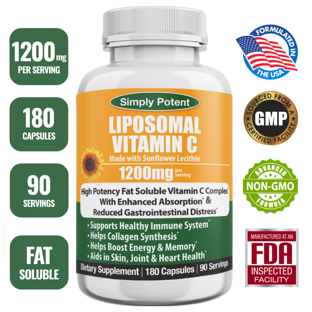 Liposomal Vitamin C 1200mg – Enhanced Absorption for Immune Support | 180 Caps