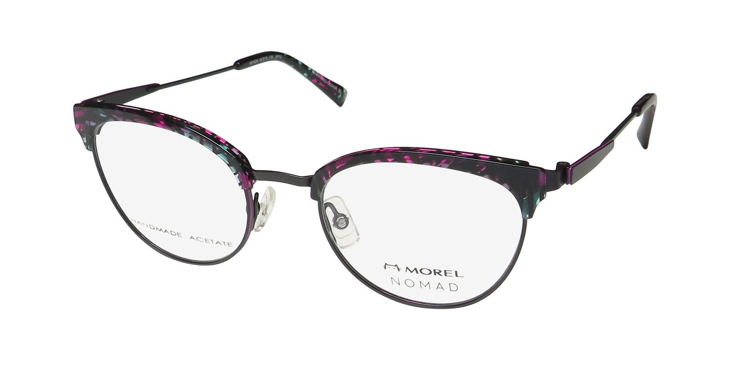 NEW MOREL NOMAD 40102N EYEGLASSES METAL & PLASTIC WOMENS BROWLINE FULL-RIM