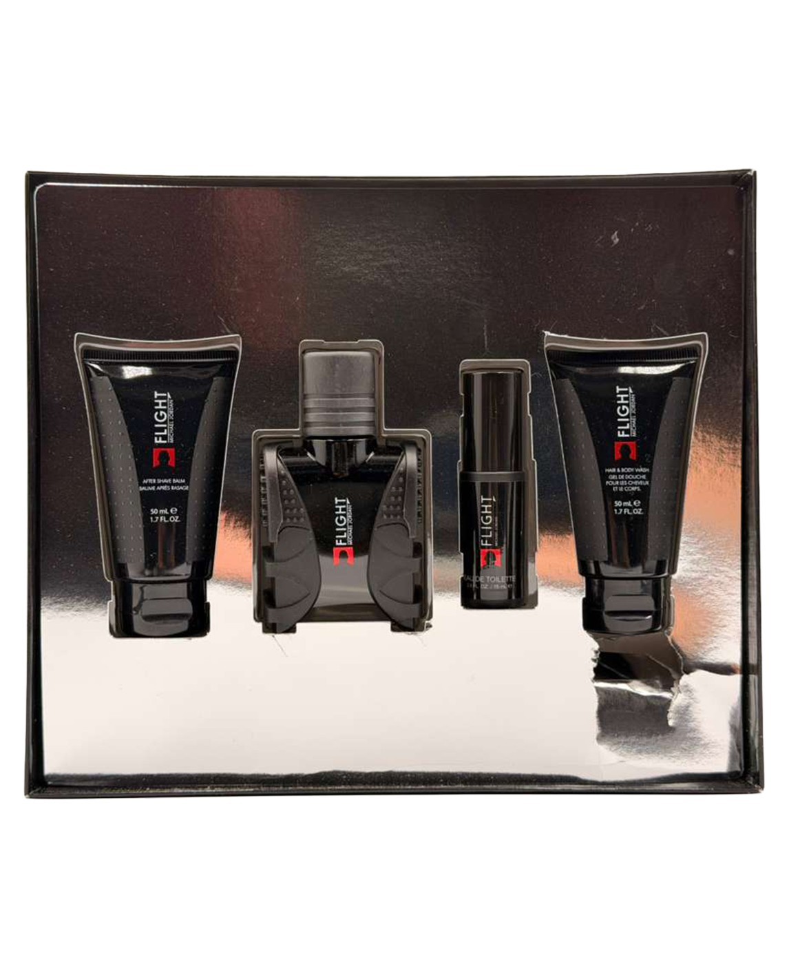Michael Jordan Flight 4Pc Gift Set-1.7 oz EDT Sp+1.7 oz H/B/Wash+A/S/Balm+Mini