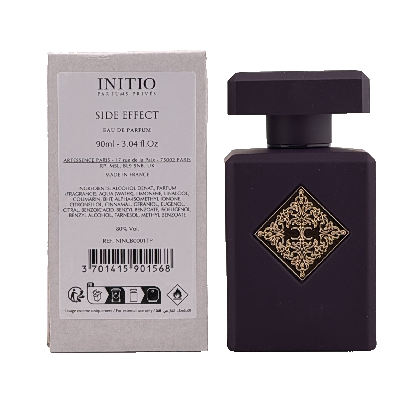 Initio Side Effect 3.04 oz 90 ml Eau de Parfum Spray Unisex New Tester