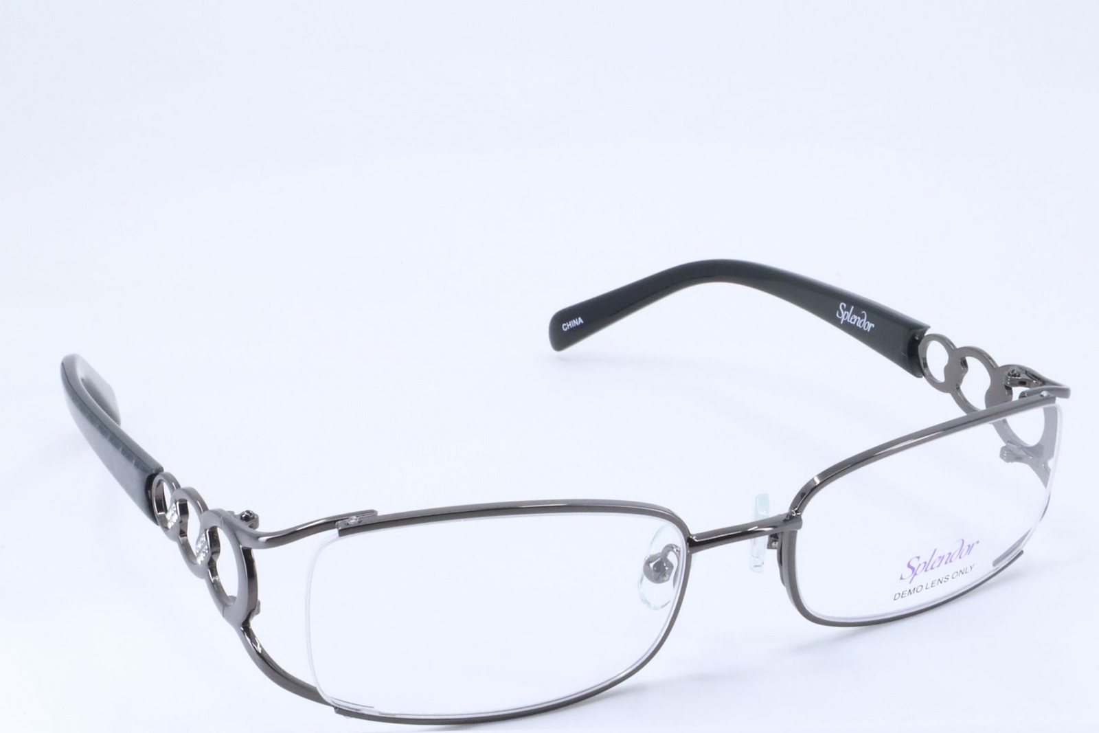 Splendor SP1001 Gun Rectangle Women Full Rim 52-16-135 Eyeglasses Frames