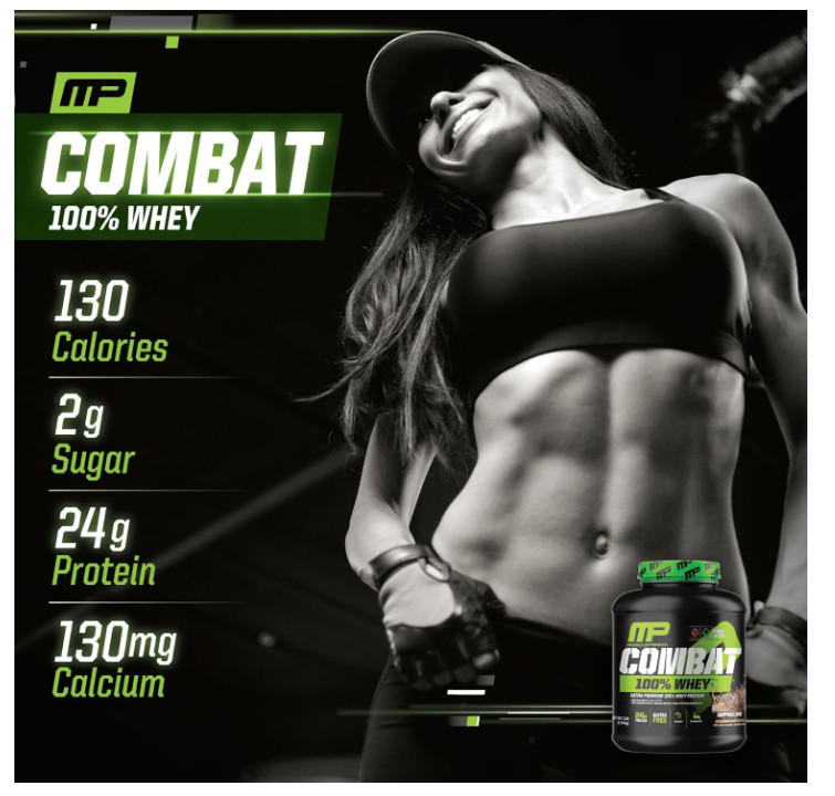 MusclePharm Combat 100% Whey Protein Cappuccino 5lb 70 Servings Whey Isolate Pro