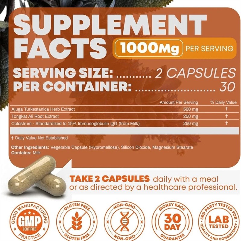 Turkesterone 1-5X 1000 Mg Organic Caps Vitamin Muscle Development & Recovery