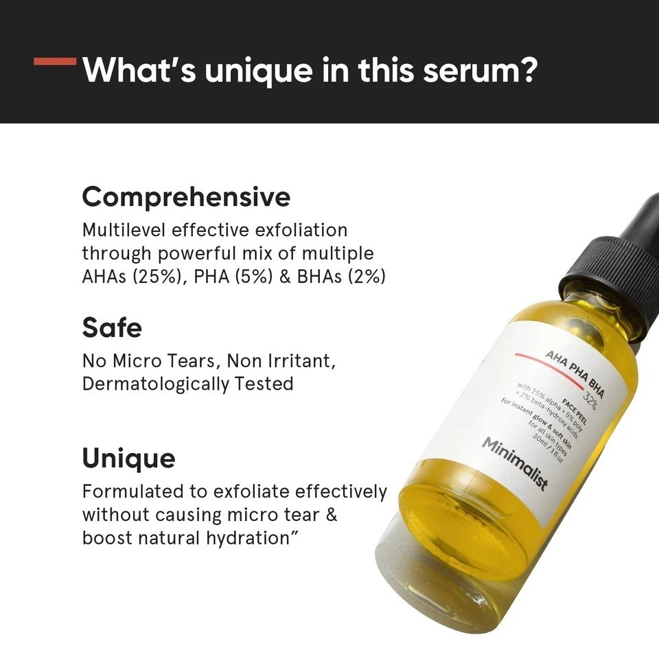 Minimalist AHA PHA BHA 32% Peeling Solution For Soft Skin 30ml