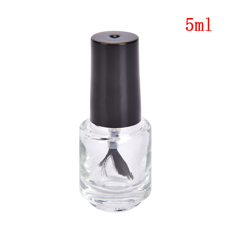 1Pcs 5/10/15ml Empty Glass Nail Polish Bottle With Brush Nail Oil Glass Bott~gw