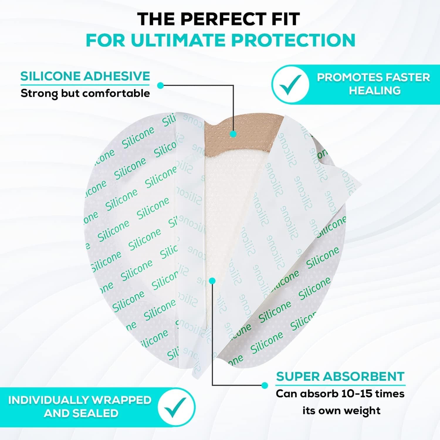 TM Silicone – Bordered Silicone Adhesive Foam Dressing Sacral Size 7″x 7″ Box…