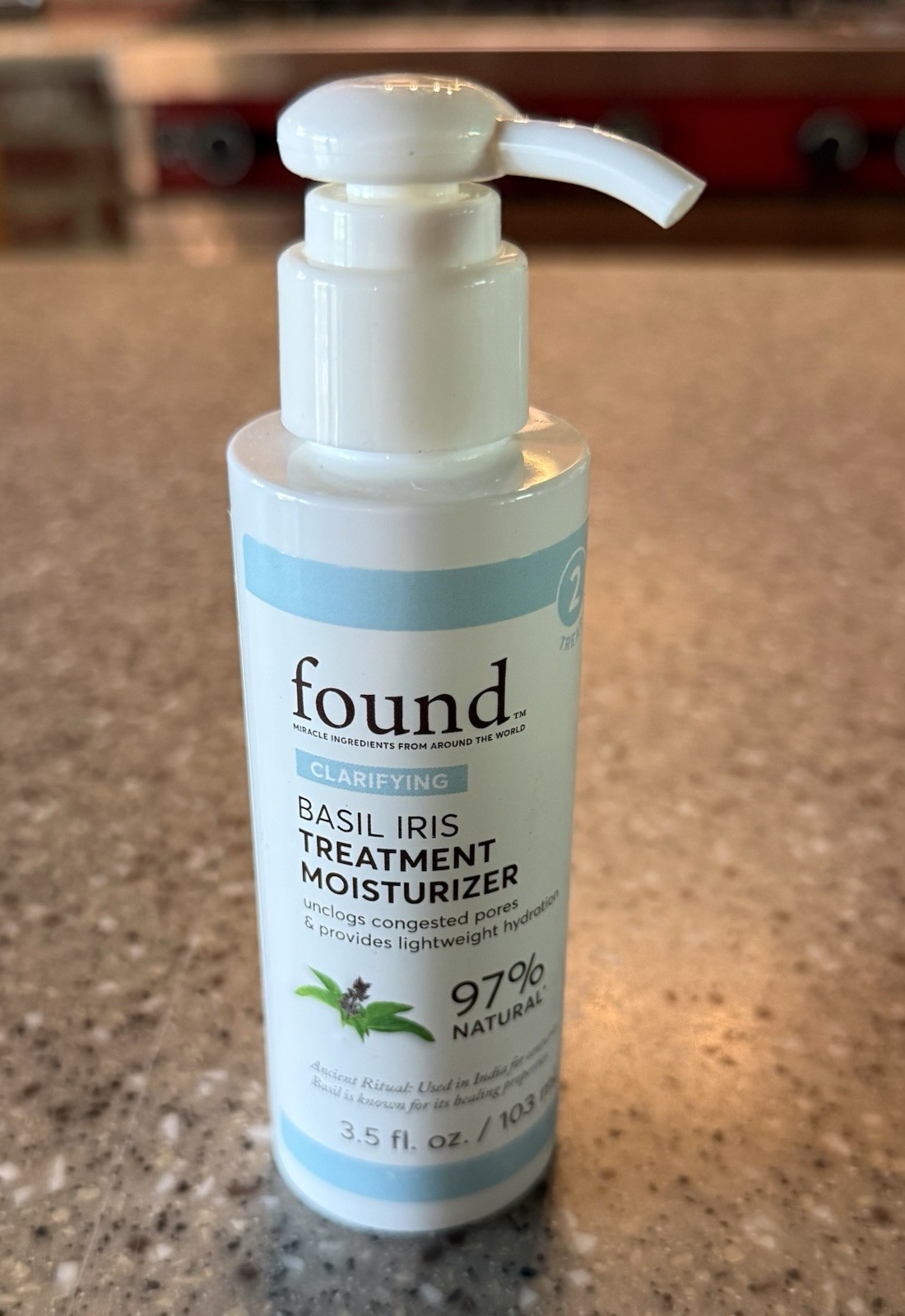 FOUND Carifying Basil Iris Treatment Moisturizer 3.5oz 97% Natural NEW