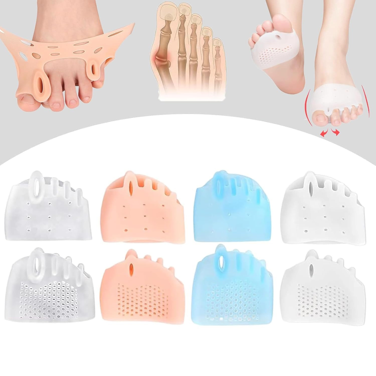 4 Pairs Hyggear Silicone Toe Separators for Women & Men, Spacers Bunion FAST USA