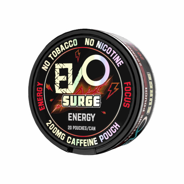 EVO Surge 200mg Caffeine Pouches – 20 Pouch Pack – Energy Flavor
