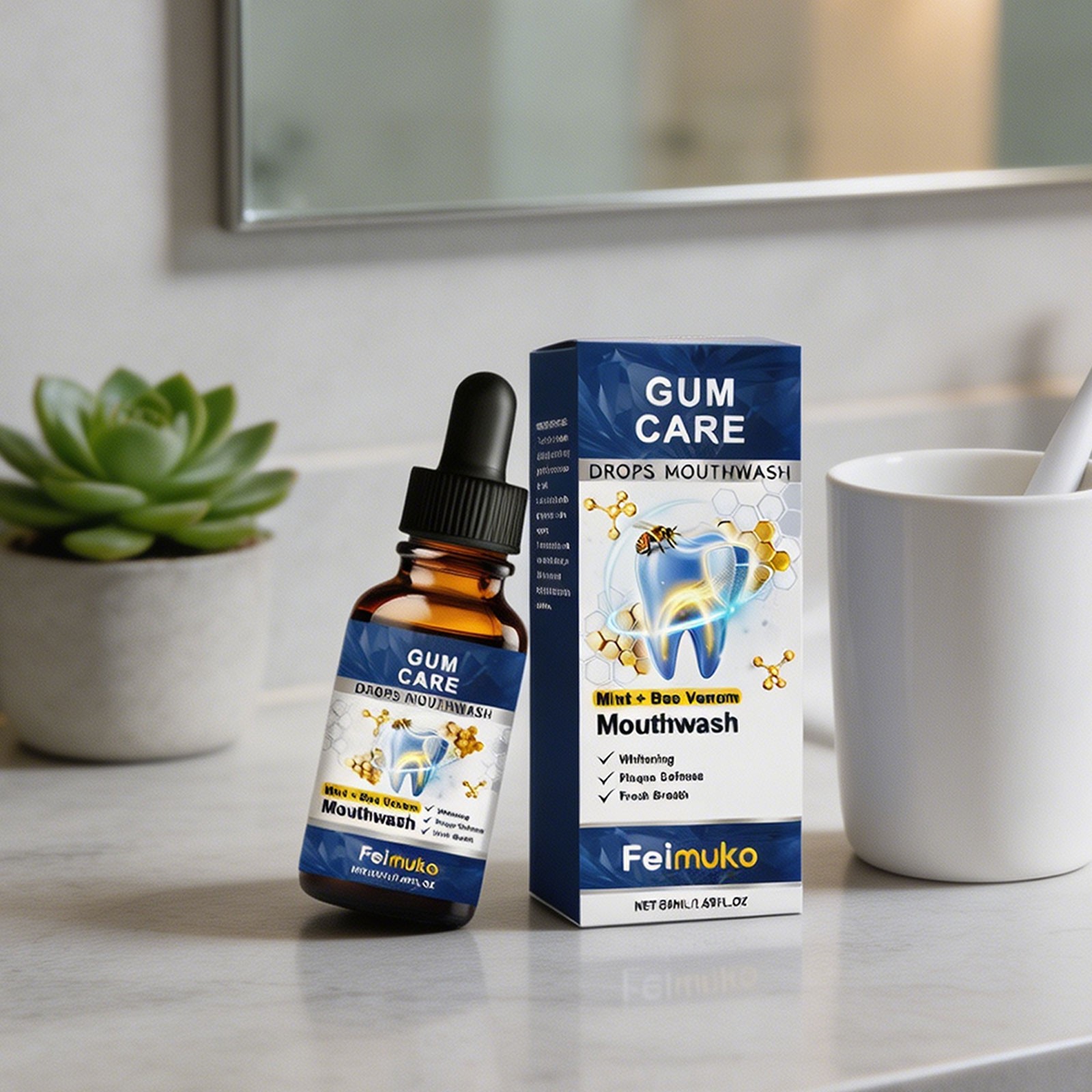 BeeTakt Drops Mouthwash, Natural Gum Therapy Drops 50ml