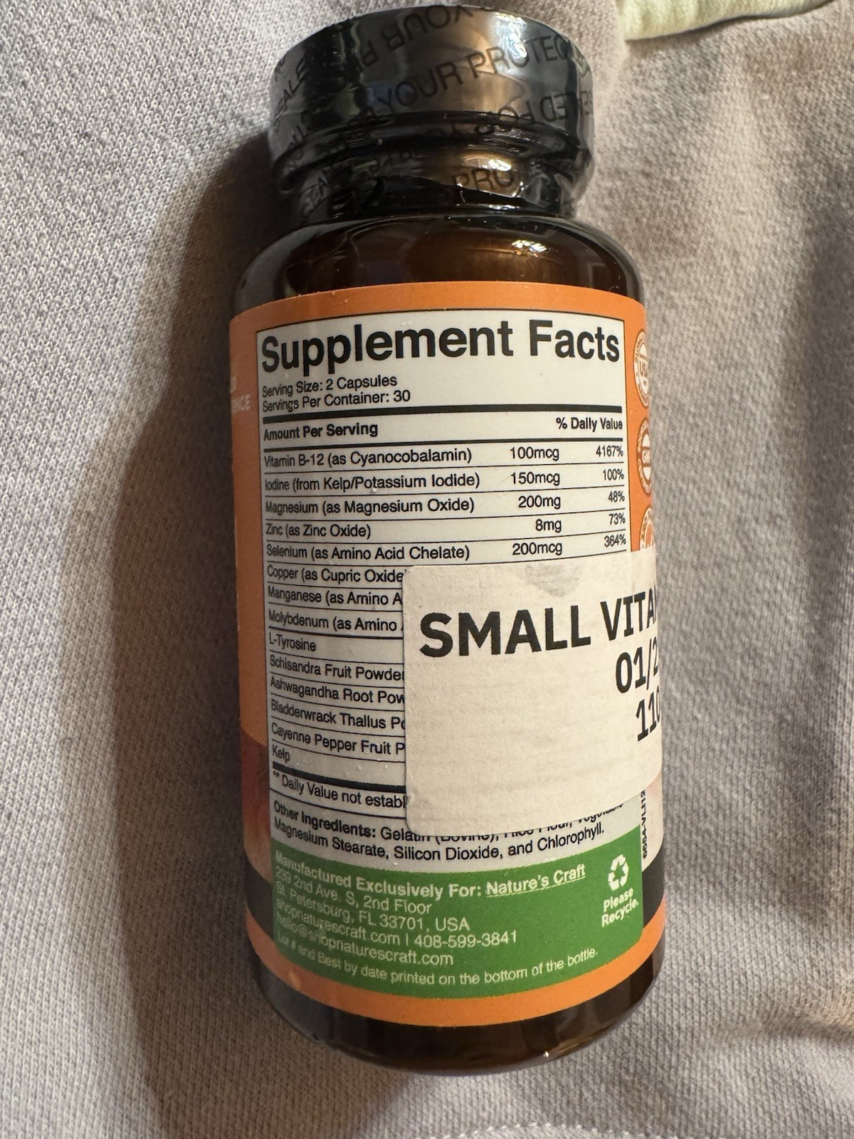 1 Bottles Natures Craft Thyroid Support 60 Per Bottle 02-26 Expiration