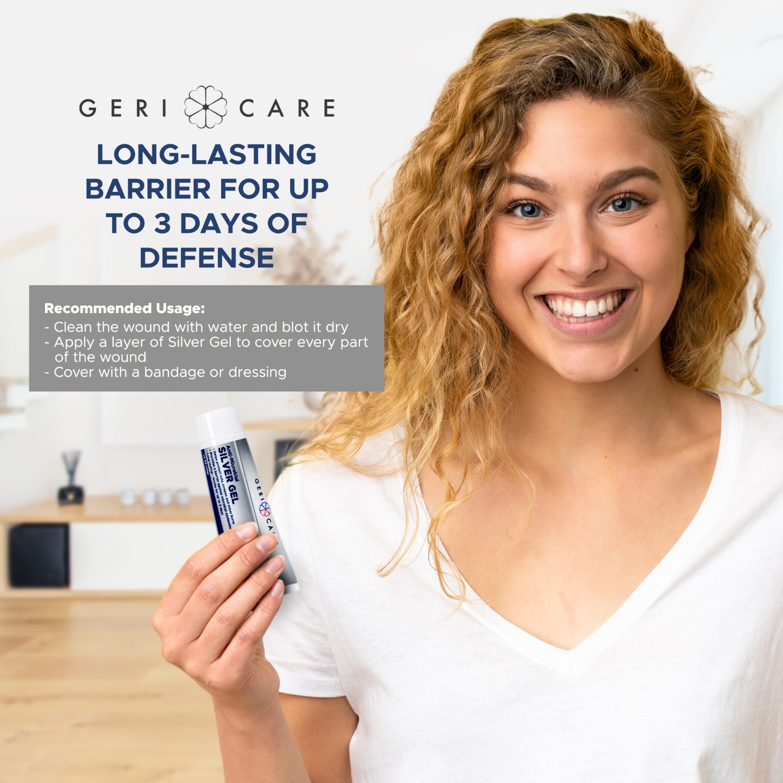 GeriCare Antimicrobial Colloidal Silver Gel Wound Care Cream 55PPM 1.5oz