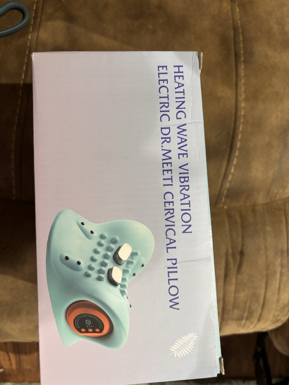 Heated Vibrating Cervical Pillow Blue USB Charging w/ Remote Control BZ02.8808