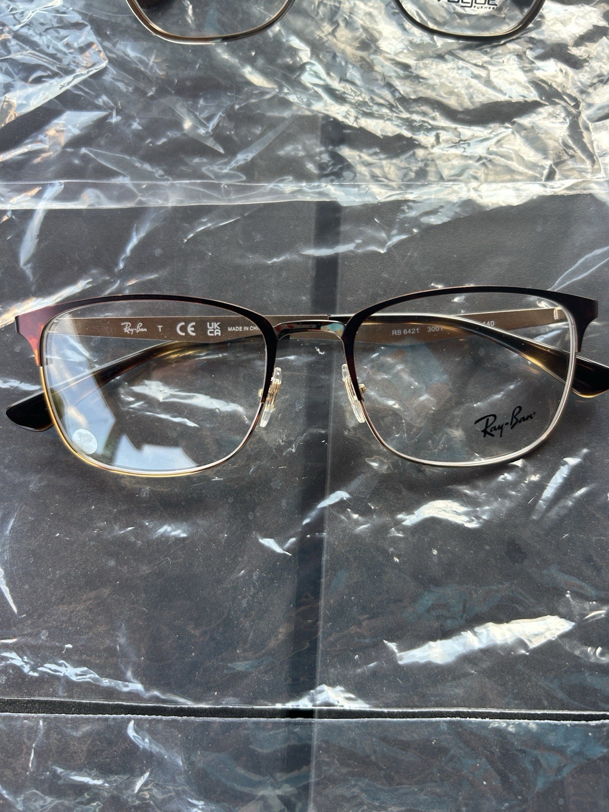 Ray-Ban RB6421 3005 Black Full Rim Metal/Plastic Eyeglasses Frames 54-20-140