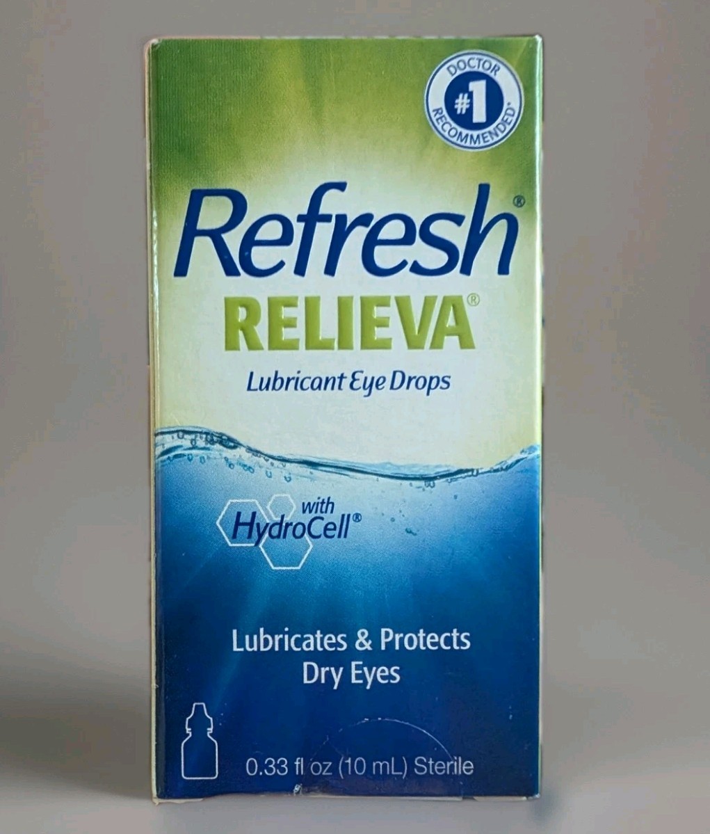 Lot of 2 REFRESH Relieva Lubricant Eye Drops 10 ml 0.33oz Exp 1/2027+ Hydrocell