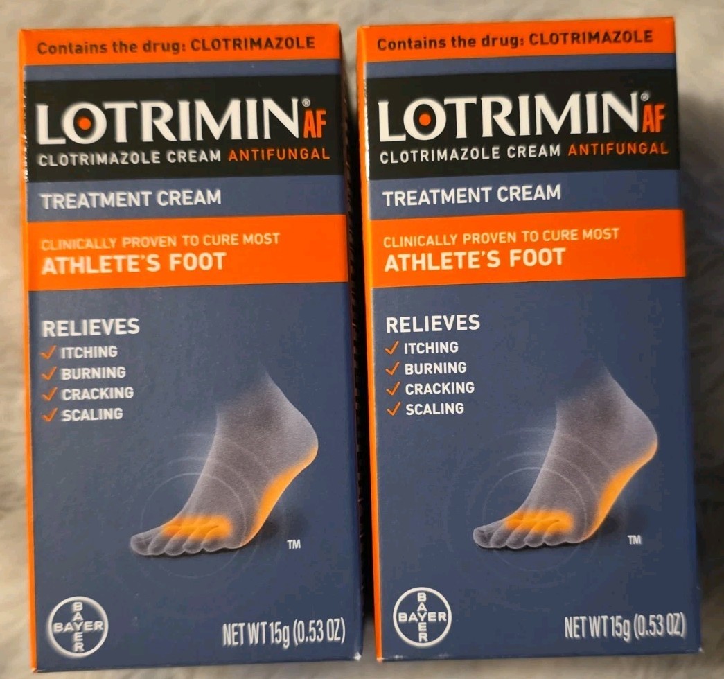 Lotrimin Athlete’s Foot Antifungal Cream 15g Each X2 EXP 08/2026