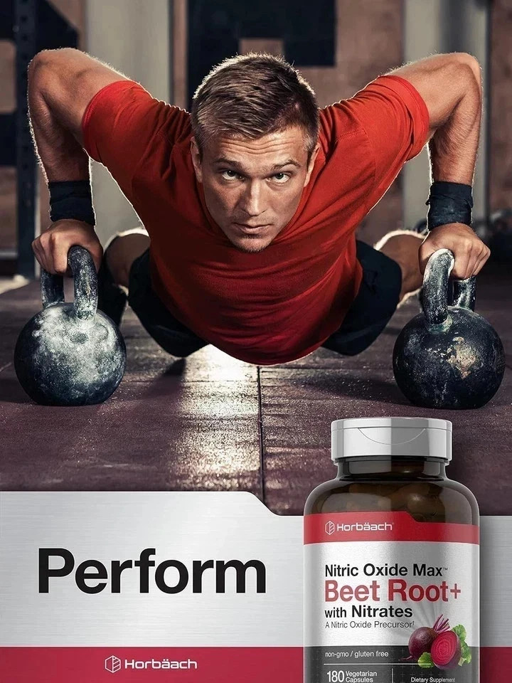 2 BOTTLES-Nitric Oxide Beet Root Capsules /With Nitrates |180 Count| by Horbaach