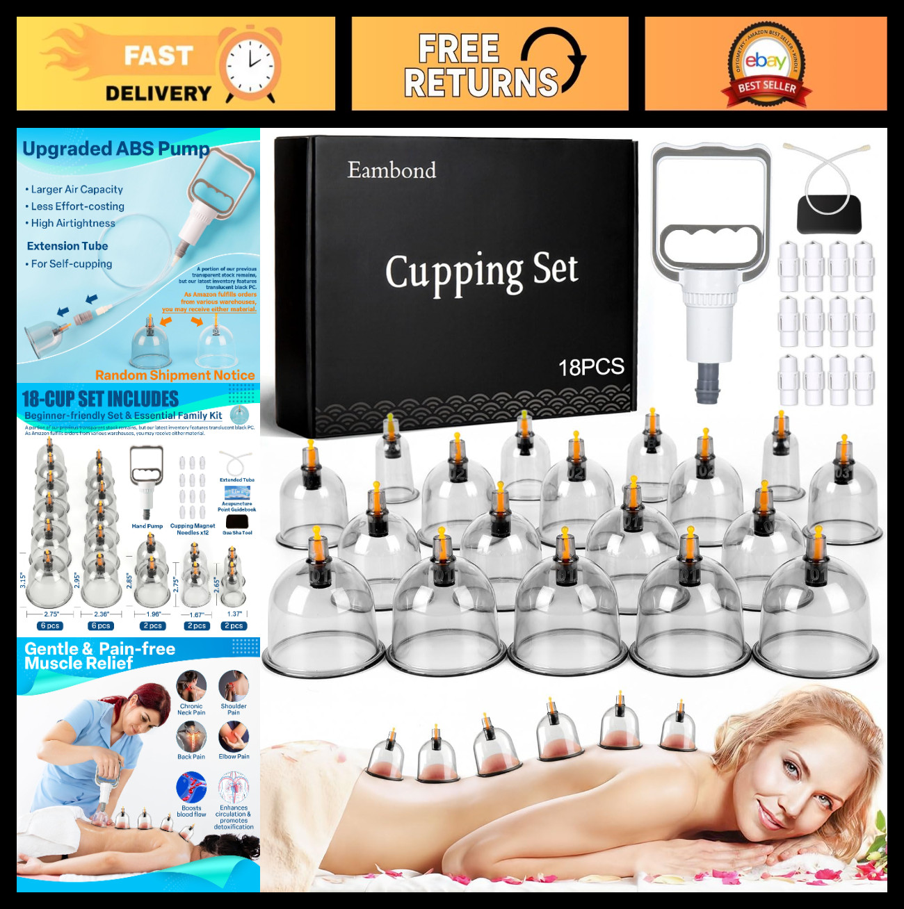 Cupping Therapy Set for Pain Relief, Muscle Recovery & Cellulite Reduction – Vac