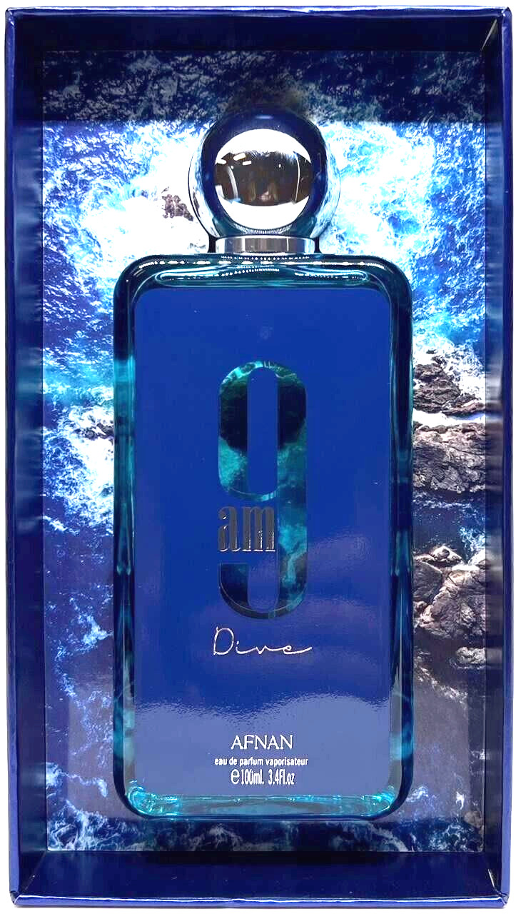Afnan 9AM Dive Eau De Parfum Spray For Men 3.4 Oz / 100 ml Brand New Item!