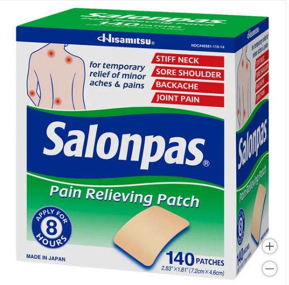 Salonpas Pain Relieving Patch, 140 Patches – 8 Hour Relief