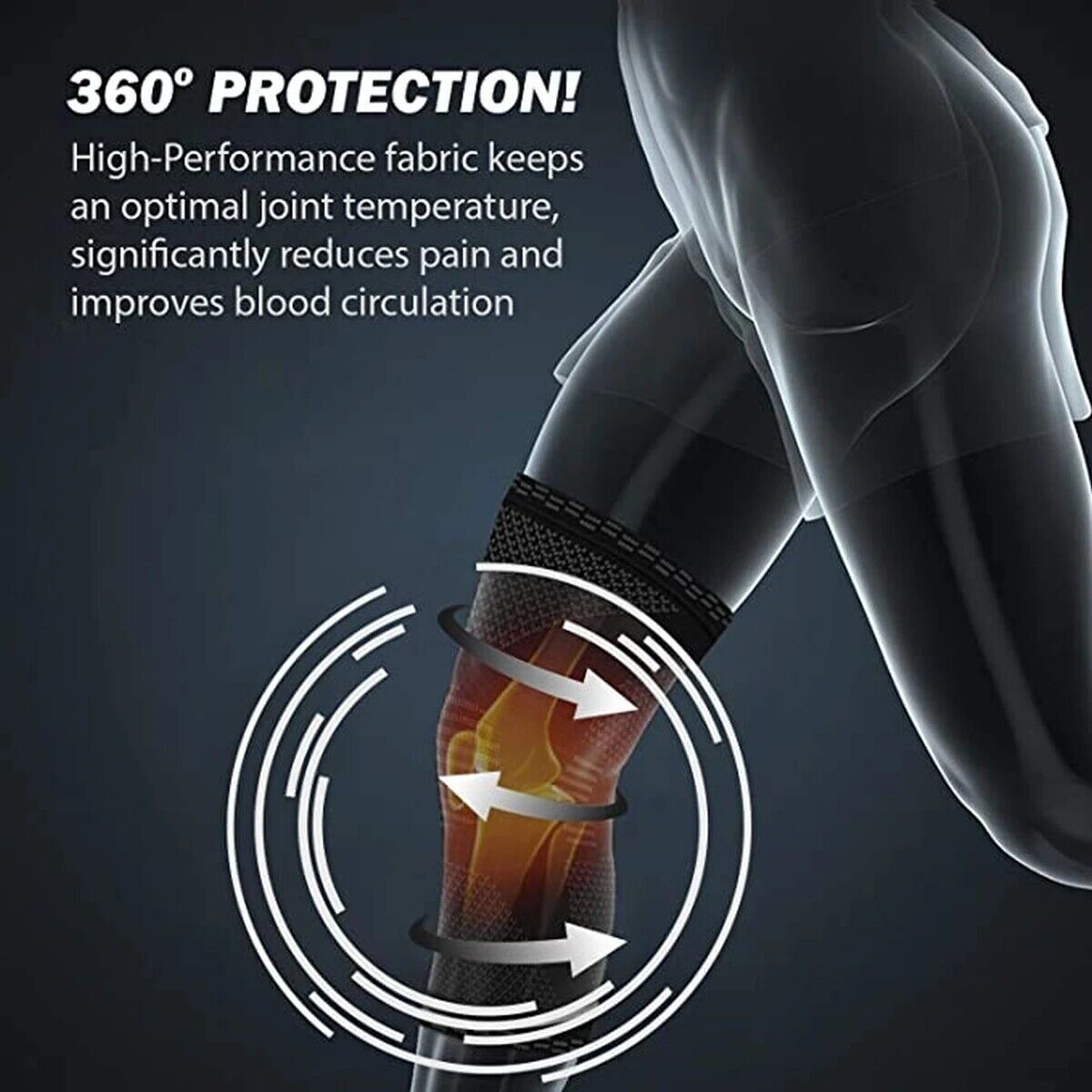 1/2x Knee Sleeve Compression Brace Support For Sport Joint Pain Arthritis Relief