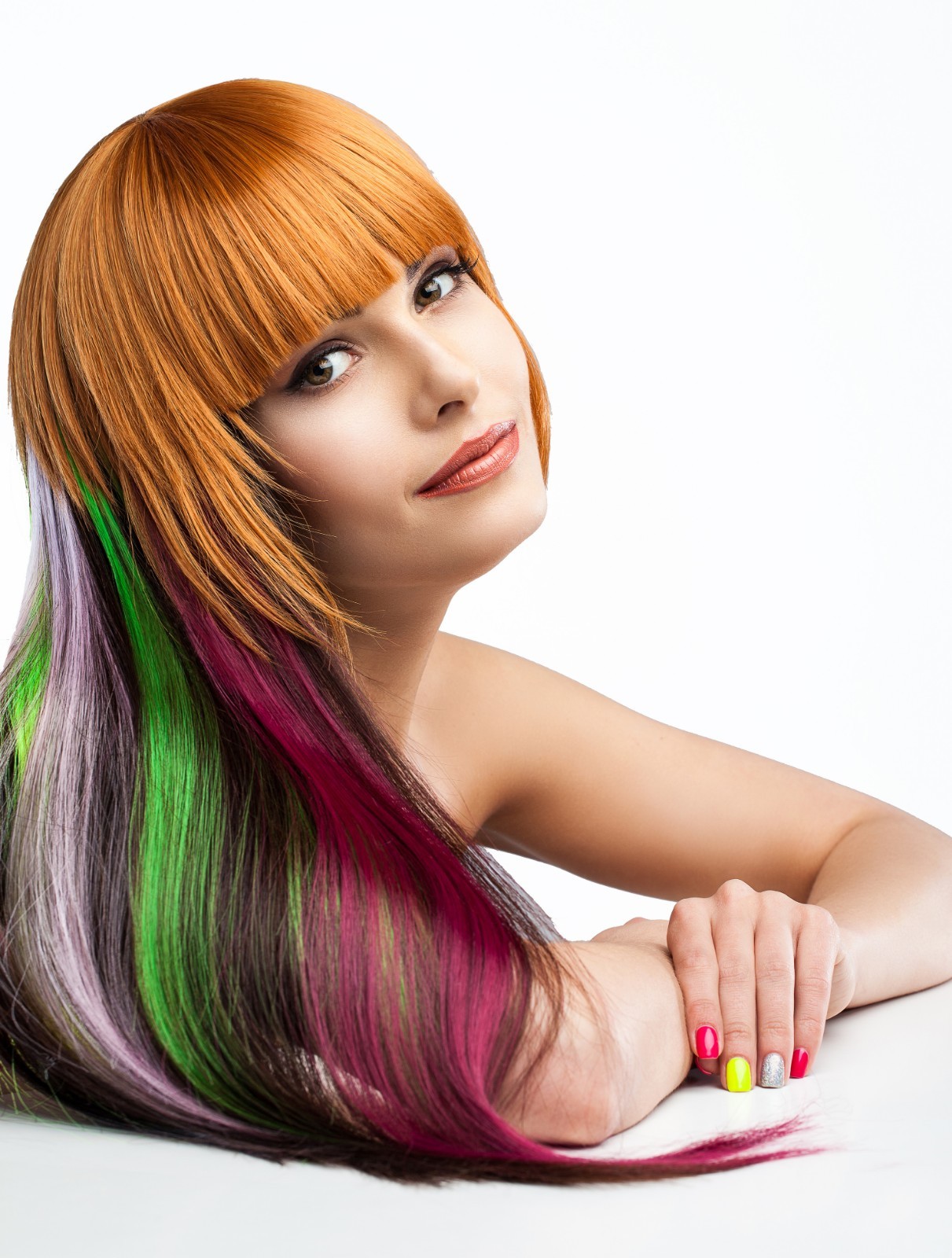11pcs Single Color 21″ Straight Party Clip In Synthetic Hair Extensions Cosplay