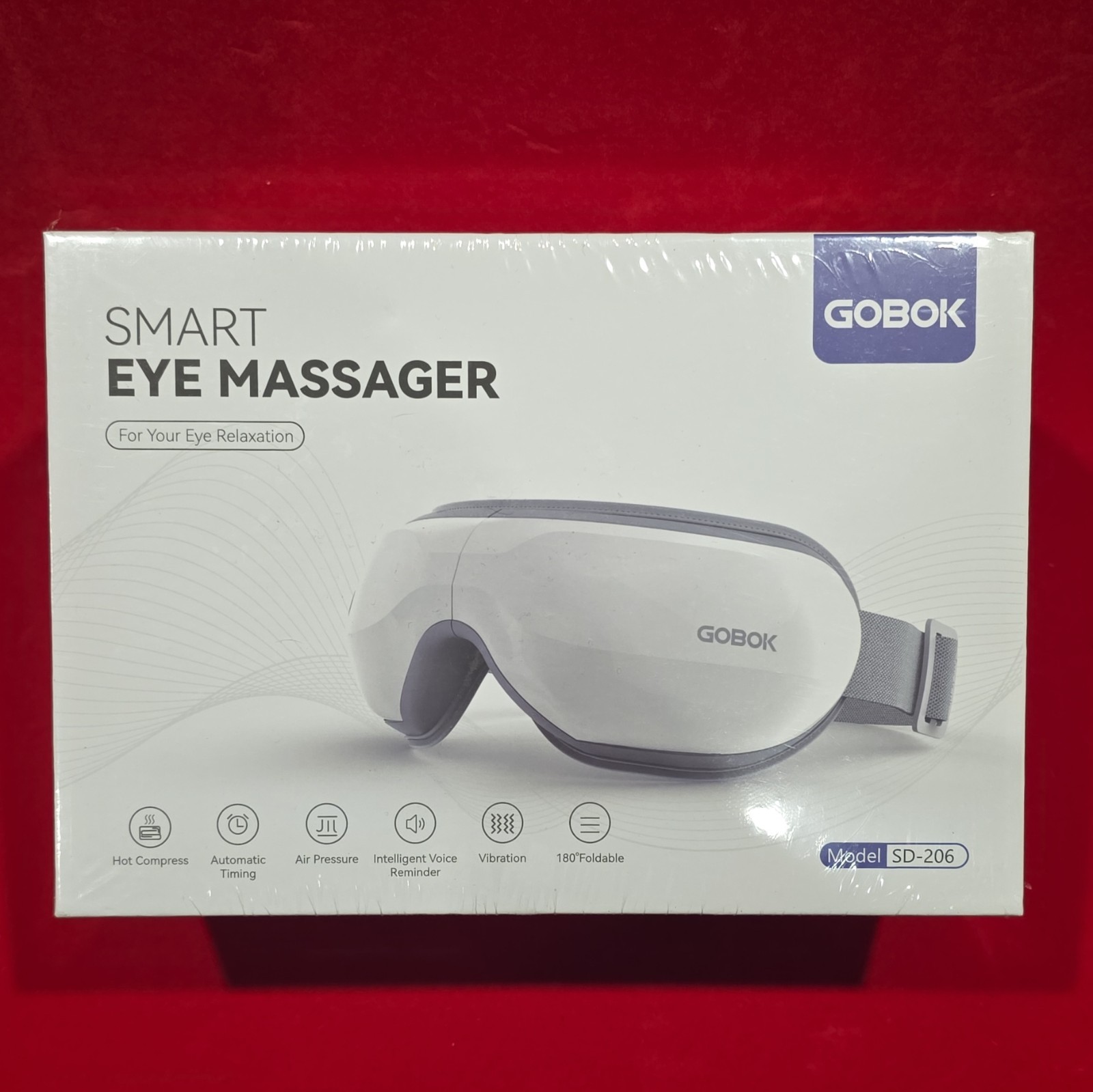 GOBOK SD-206 Electric Eye Massager Heated Foldable Air/Vibrate White/Gray