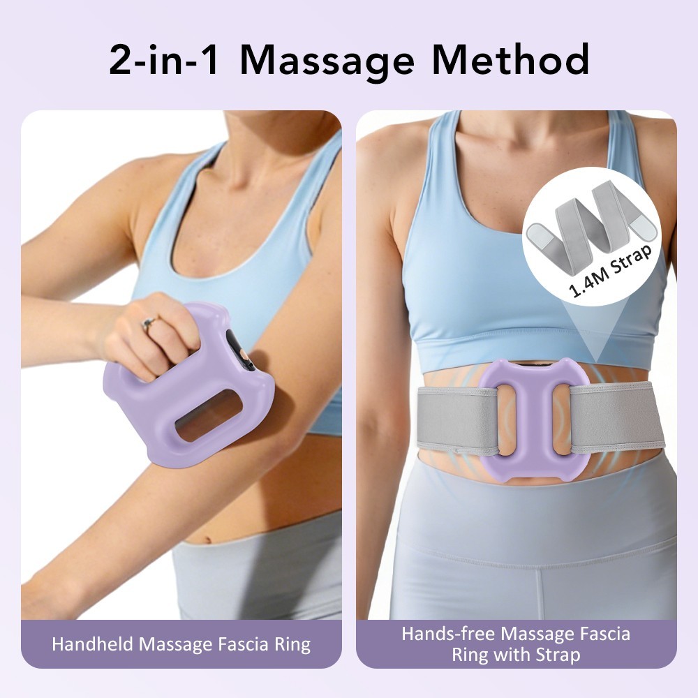 Full Body Vibration Fascia Ring Massager Rechargeable Fat Burning Belt 5 Modes