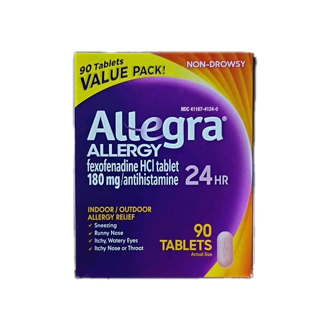 Allegra Fexofenadine HCI 180mg 24hr Allergy Relief – 90 Count ***EXP 01/2028***