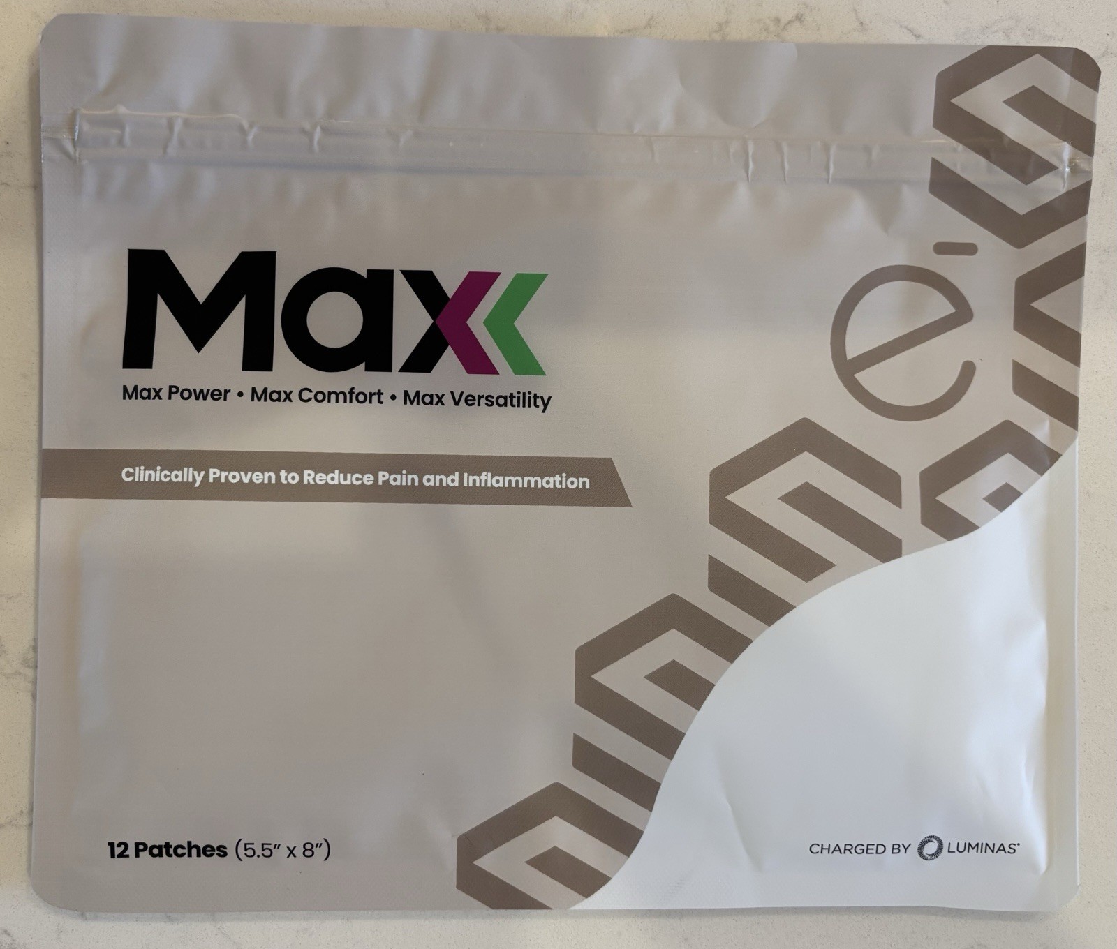 Luminas Max Electroceutical Patches Reduce Pain 12 Patches (5.5″ X 8″) Each